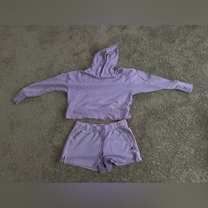 Purple hoodie and shorts set
